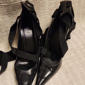 Gucci Black Ribbon Heels